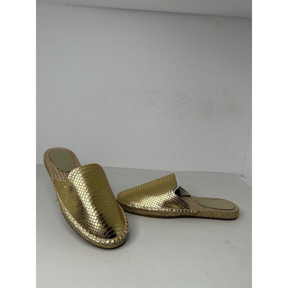 NEW ALDO Gold Leather Espadrille Sz 8.5